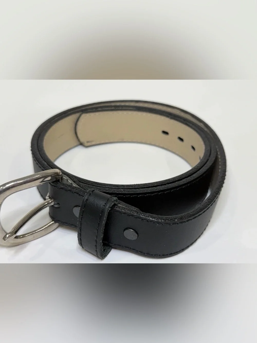 Men's Black Dress Belt Size 36 Silver Buckle Adjustable Classic Style